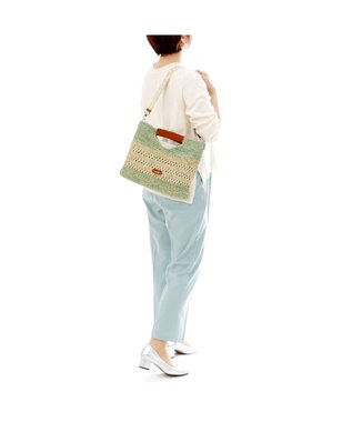 IBIZA ラフィア　2WAYバッグ エメラルドグリーン