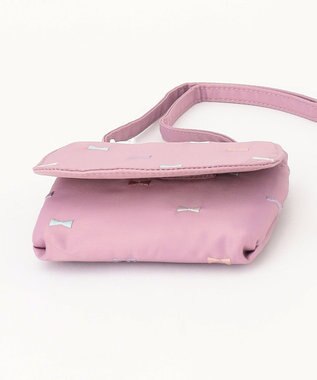 ANY KIDS 刺繍移動ポケットポシェット ピンク×リボン