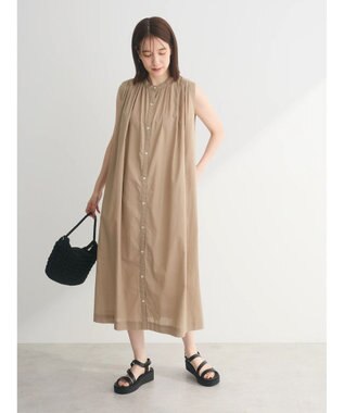 Green Parks インド綿 ノースリーブワンピース Mocha