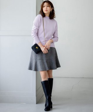 組曲 ネコアシツイードセミフレア スカート グレー系