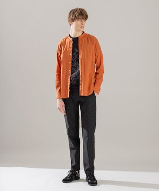 JOSEPH HOMME リネンストレッチブロード　長袖ＢＡＮＤ オレンジ系