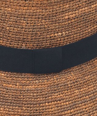 自由区 ラフィア ハット ブラウン