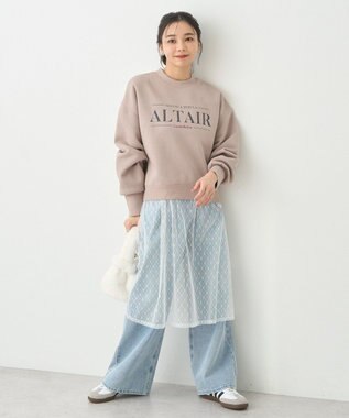 earth music&ecology アソートロゴショートスウェット Pink Beige