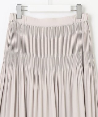 自由区 S 【セットアップ対応・洗える】ライトサテンプリーツ スカート ライトグレー系