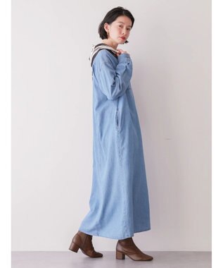 AMERICAN HOLIC デニムＷポケットＡラインワンピース Light Indigo