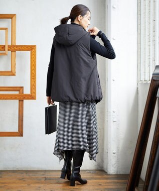 ICB 【洗える】 スモールパターンプリント  スカート ブラック系5