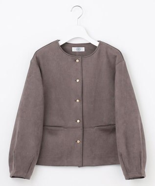J.PRESS LADIES L 【洗える】スエードダンボール  ジャケット ブラウン系