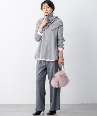 23区 【見上愛さん着用/洗える】ピュアカシミヤ 2WAY スヌード ライトグレー系