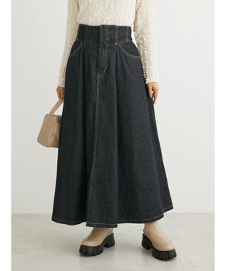 Green Parks ・ＳＵＧＡＲ　ＳＰＯＯＮ　コルセット風フレアスカート Black