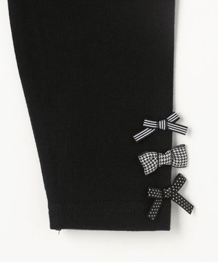 ANY KIDS 裾リボン 無地レギンス ブラック