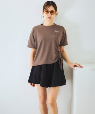 OP／FILA 【Kappa】サイドシャーリングTシャツ 4点セット水着 ブラウン