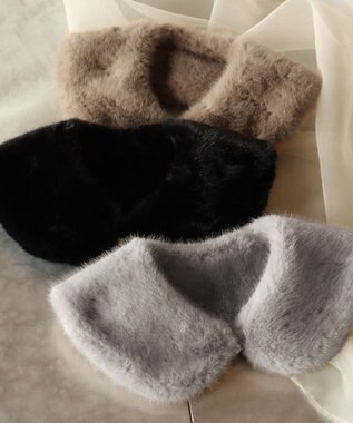 Tiaclasse エコファー付け襟ティペット ベージュ