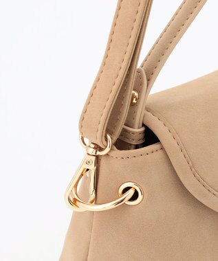 組曲 スエードライク トップハンドルバッグ ベージュ系