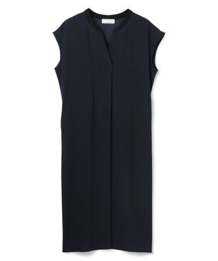 BEIGE， 【Lsize・セットアップ対応】CINDY / 配色ネック フレンチドレス Navy x Black