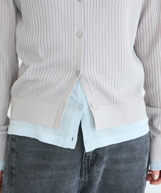 CRAFT STANDARD BOUTIQUE レイヤードポロ衿カーディガン Light Gray