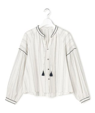 23区 L 【SLOW/一部店舗限定】ストライプエンブロイダリー ブラウス ホワイト系1