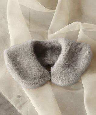 Tiaclasse エコファー付け襟ティペット グレージュ