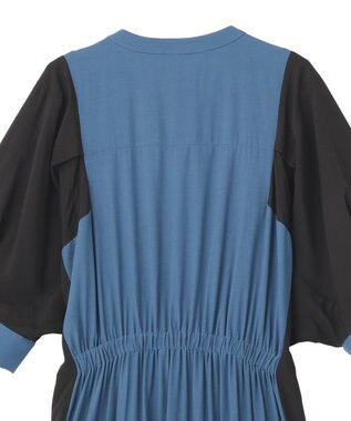 YECCA VECCA 配色デザインシャツワンピース Blue