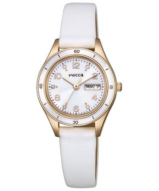 CITIZEN 【電池交換不要 ソーラーテックウオッチ】wicca「ACTIVE LINE」KH3-762-10 ウォームゴールド ホワイト ウォームゴールド