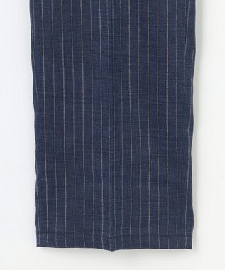 JOSEPH ABBOUD 【清涼/軽量/ストレッチ】ミックスリネンストライプ イージーパンツ ネイビー系1