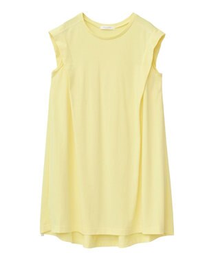 Green Parks 配色ステッチノースリーブチュニック Yellow