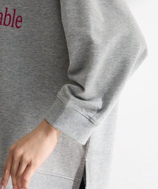 Green Parks 七分袖ロゴ裏毛プルオーバー Gray Mixture