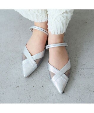 MODE ET JACOMO <carino>【２WAY】バックベルトサンダルパンプス シルバー