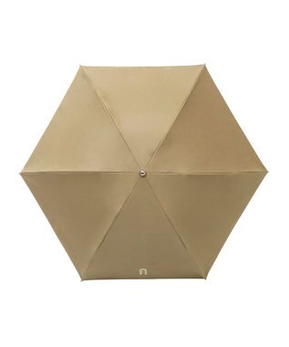 MOONBAT FURLA(フルラ) 晴雨兼用日傘 折りたたみ傘 フワクール生地使用 軽量 無地×アーチロゴ モカブラウン