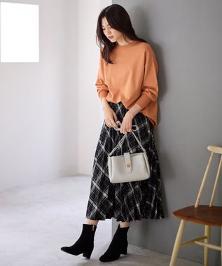 ANY 【洗濯機可/ウエストゴム】チェックプリーツスカート ブラックチェック
