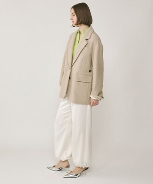 GRACE CONTINENTAL ヘリンボーンツイードジャケット ベージュ