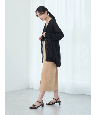 earth music&ecology 接触冷感Ｖネックカーディガン Black