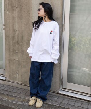 WEGO 【ユニセックス着用ITEM/MLサイズ展開】別注VISIONベアワンポイントT（LS） ホワイト