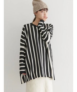 AMERICAN HOLIC バイパチポンチョライクＢＩＧニットチュニック Stripe