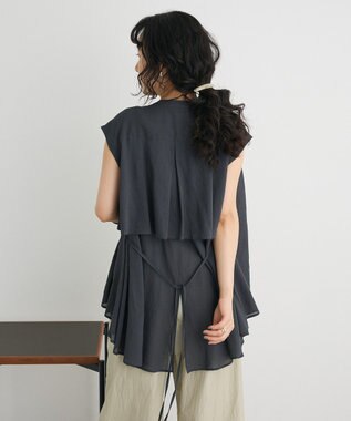 CRAFT STANDARD BOUTIQUE ヴィンテージボイルバックデザインブラウス Charcoal Gray