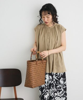 CRAFT STANDARD BOUTIQUE ヴィンテージボイルバックデザインブラウス Beige