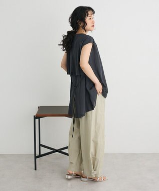 CRAFT STANDARD BOUTIQUE ヴィンテージボイルバックデザインブラウス Charcoal Gray