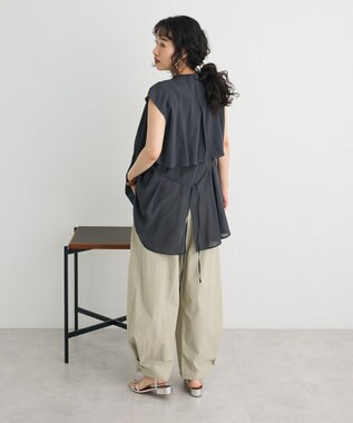 CRAFT STANDARD BOUTIQUE ヴィンテージボイルバックデザインブラウス Charcoal Gray