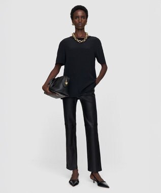 JOSEPH 【FOUNDATIONS】クレープ ド ソワ　シルクTシャツ NEW RUBIN Black