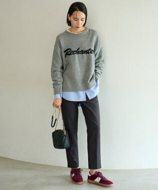 UNFILO 【ウエストゴム/14サイズ展開】beauty warm pants テーパード チャコール