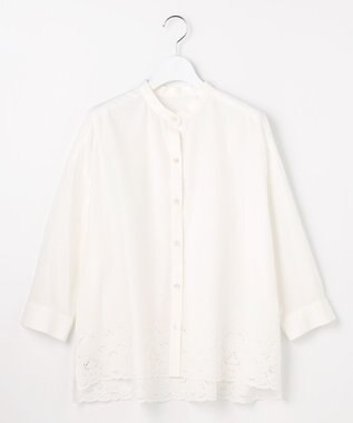 自由区 S エンブロイダリーブロードバンドカラー ブラウス