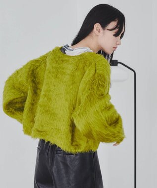 WEGO ファータッチニットショートカーデ グリーン