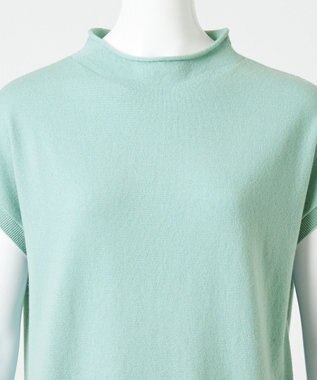 23区 L 【エステータ】マーセライズドウールカシミヤ アシンメトリー ニット グリーン系