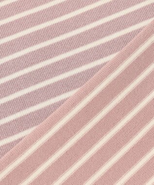 ANY SIS 【洗える】サイドスリット ニット ピンク×アイボリー