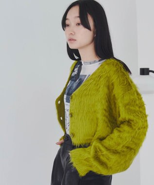 WEGO ファータッチニットショートカーデ グリーン