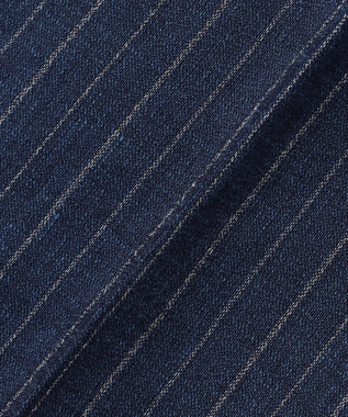 JOSEPH ABBOUD 【清涼/軽量/ストレッチ】ミックスリネンストライプ イージーパンツ ネイビー系1