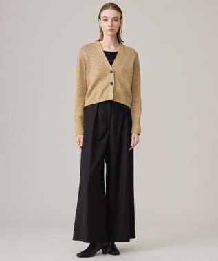 ICB L 【洗える】リヨセルカシミヤスムース ボートネックカットソー ブラック系