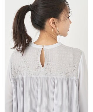 earth music&ecology レースプリーツブラウス Sax