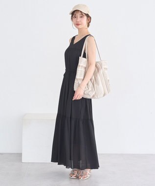 earth music&ecology アソートティアードワンピース Black
