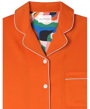 une nana cool 【綿100%】40/2コーマ天竺シルケットパジャマ MADE WITH LIBERTY FABRIC オレンジ