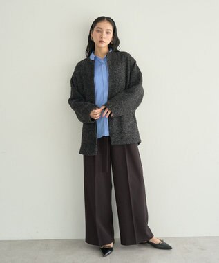 YECCA VECCA 金釦アクセントベルトワイドパンツ Dark Brown